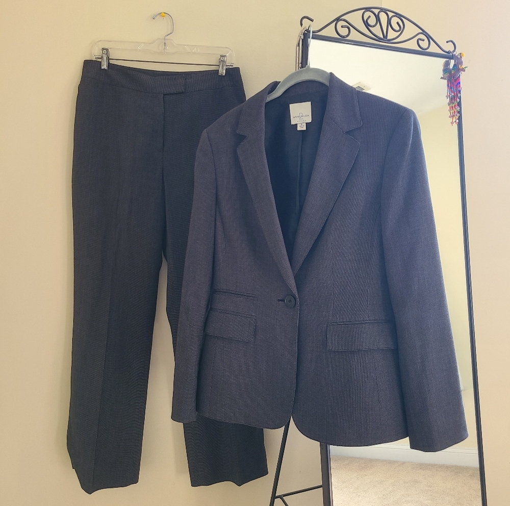 Anne Klein Dark Gray Women's Blazer & Pants Suit